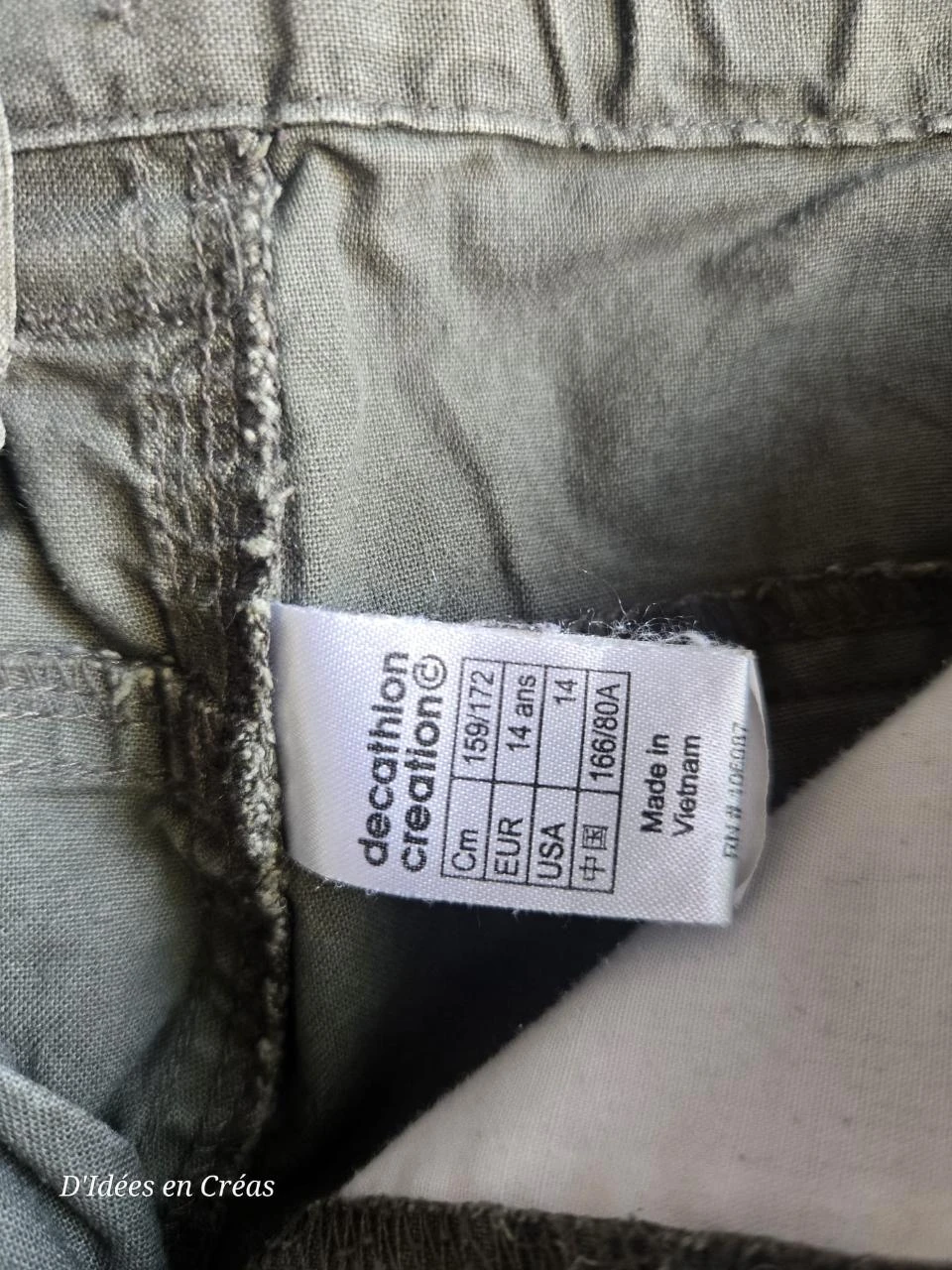Bermuda cargo Decathlon 14 ans kaki randonnée été – photo 2